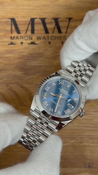 Rolex Datejust 41 126300 Azzurro-Blau / 2021 / Full Set / Sehr gut