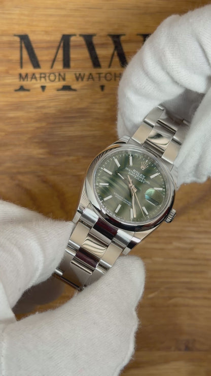 Rolex Datejust 36 126200 Mint Palm Dial / 2023 / Full Set / Sehr gut
